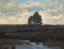 Müller-Vogelsang "Landschaft mit Baumgruppe", Öl/ Lw., sign. u.l. und dat. ´51, 42x53 cm, ungerahmt