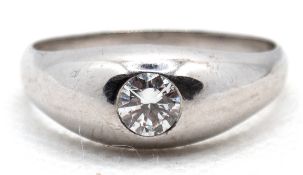 Brillant-Ring, 585er WG, mit Brillant-Solitär von 0,7 ct., vsi, 8,5 g, RG 67,5