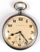 Taschenuhr "H.y Moser & Co.", Nickel, Innendeckel dat. 29.8.40, gelbliches Zifferblatt mit arabisch