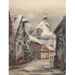 Andersen, E. (Lettischer Maler) "Winter in der Stadt", Litho., sign. u.l. und dat. ´79, 39/50, 83x5