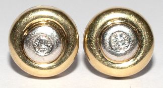 Ohrstecker, 585er GG/WG, je mit 1 Brillanten von ca. 0,05 ct. in Zargenfassung, 1 Stecker 333er GG,