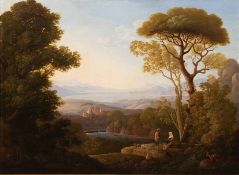 Italienischer Künstler 19. Jh., Umkreis Philipp Hackert (1737-1807) "Romantische Landschaft mit Per
