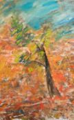 Fogler, Göta (1919-1992, schwedische Malerin) "Der Baum", Öl/ Hartfaser, sign. u.l., 66,5x42 cm, Ra