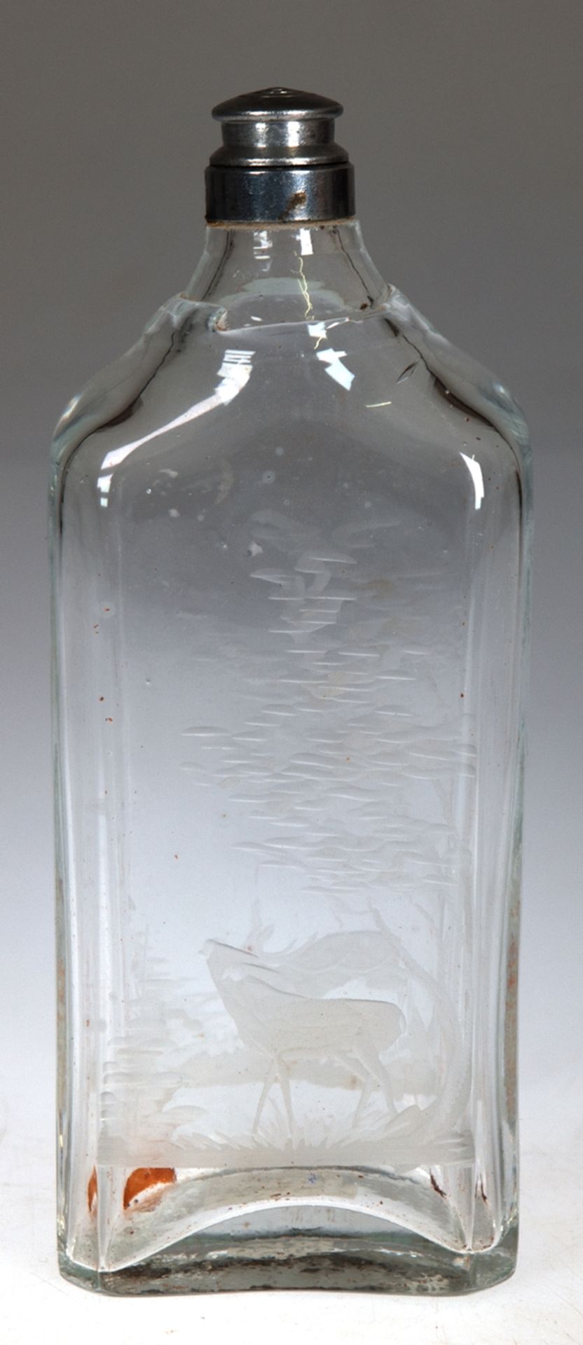 Flasche mit Metallmontierung (lose), H. 18 cm