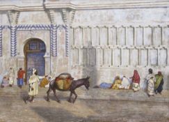 Volcmar, F. (Maler des 20. Jh.) "Arabische Straßenszene", Öl/Lw., sign. u.r., 45x59 cm, Rahmen