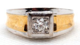 Brillant-Ring, 750er GG/ WG, Brillanten 0,4 ct./vsi, 6,8 g, RG 63