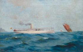 Kapitänsbild "Kapitän William Henry Blake", Öl/ Lw., 1 Hinterlegung, 35,5x56,5 cm, Rahmen
