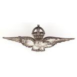 Brosche, 925er Silber, bekrönter Adler mit ausgebreiteten Flügeln, 7,2 g, L. 6,3 cm