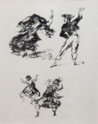 Kohlhoff, Wilhelm (1893 Berlin-1971 Schweinfurth) "Flamencotänzer", Litho.,  unsign., 40x30 cm, im 