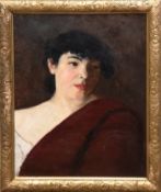 Triebsch, Franz (1870 Berlin-1956 ebenda) "Damenporträt", Öl/ Karton, sign., u.l., 57x40 cm, Rahmen