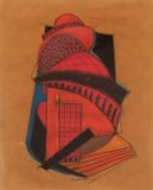 Marjanov, Wasa (1947 Pancevo, Jugoslawien) "Konstruktivistische Komposition", Fettkreide/ Papier, s