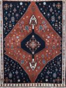 Afschari, Persien, Wolle auf Wolle, rotgrundig mit zentralem Muster, 1 Fleck, guter Zustand, 150x10