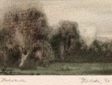 Plotzki, Klaus ( Mecklenburger Maler 20. Jh.) "Landschaft- Herbstende", Pastell, betitelt u.l., sig