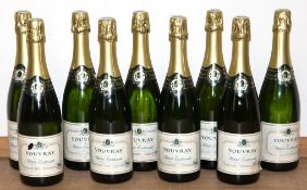 9 Flaschen "Vouvray", Frankreich, Demi-Sec, Methode Tradinonnelle, 75 cl, 12% vol.