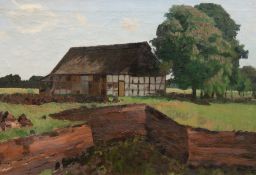 Huys, Bernhard (1896 Oesede-1973 Worpswede) "Torfabstich bei einer Moorkate bei Worpswede", Öl/ Lw.