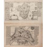 Bodenehr, Gabriel (d.Ä.) "Ypern" mit Maßstabkartusche und Wappen, Alterspuren, 19x32 cm, ungerahmt