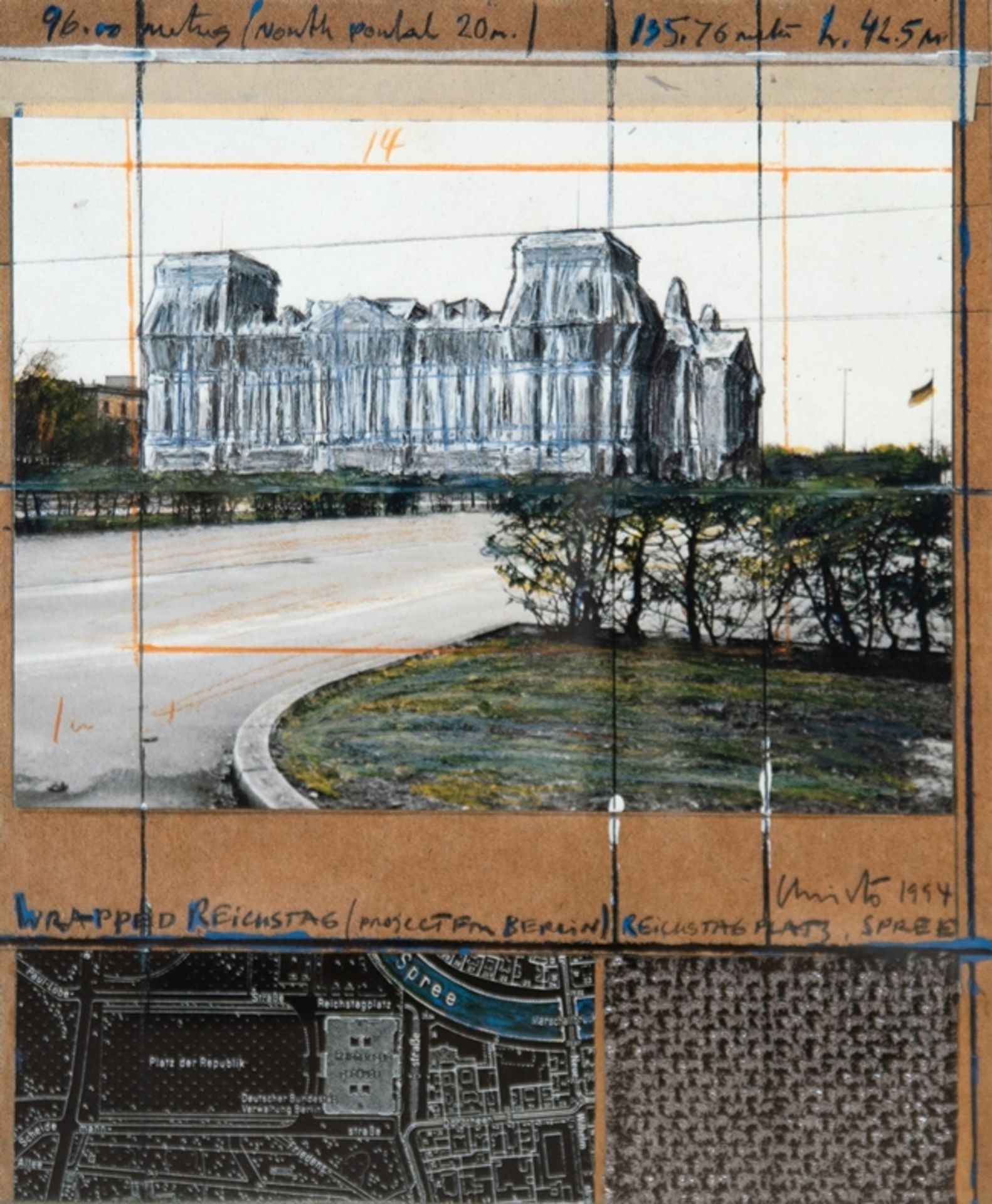 Javacev, Christo (1935 Gebrowo/ Bulgarien-2020 New York) "Wrapped Reichstag", Multiple, sign. u.r.