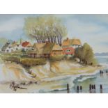 Herrmann, Horst (1954 Heidelberg) "Steilufer Ahrenshoop", Aquarell, sign. u.l. und dat. ´96, 26x35