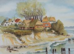 Herrmann, Horst (1954 Heidelberg) "Steilufer Ahrenshoop", Aquarell, sign. u.l. und dat. ´96, 26x35 