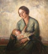 Stark, Josef August (1782 Graz-1838 ebenda) "Mutter mit Kind", Öl/Lw., sign. u.r., 95x84 cm, Rahmen