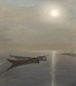 Kulikovskis, Juris (1955-2018) "Fischerboote im ruhigen Meer", Öl/ Lw., monogr. u.r., 62x55 cm, Rah
