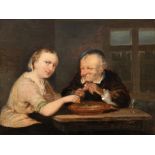 Maler um 1700 "Bauernpaar in der Küche", Öl/ Holz. sign. "H.A.Bles" u.r., 22x28 cm, Rahmen