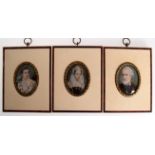 3 Miniaturen "Guiseppe Verdi", "König Ludwig II" und "Maria Stuart", je im beinfarbenen Rahmen, ge