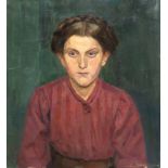 Kurz-Wilhelmi, Emma (1885 Dassow/ Mecklenburg-1968) "Porträt einer jungen Bäuerin", ÖL/Lw., sign. u