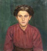 Kurz-Wilhelmi, Emma (1885 Dassow/ Mecklenburg-1968) "Porträt einer jungen Bäuerin", ÖL/Lw., sign. u