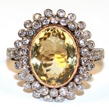 Ring, 750er GG, 8,2 g, Brillanten 0,72 ct., Goldberyll 4,9 ct., ohne Einschlüsse, sehr hochwertig,