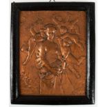 Kupfer-Relief "Sommer", nach C. Waschmann, 12x9,5 cm, Rahmen