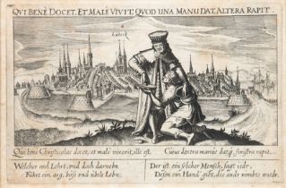 Meisner, Daniel (1585-1625) "Lübeck", Kupferstich um 1628, aus Meisner´s Schatzkästlein, Alterspure