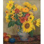 Tanck, Walter (1894 Hamburg-1954 ebenda) "Sommerblumen in Vase", Öl/ Lw., sign. o.r. und dat. ´39, 