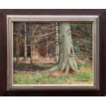 Wessel, Erich (1906 Hamburg-1985 ebenda) "Waldstudie", Öl/ Lw., sign. u.r. und dat. ´75, 24x30 cm, 