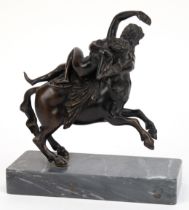 Figur "Deianira, Ehefrau des Herkules, wird vom Zentaur Nessus entführt", Bronze, braun patiniert,