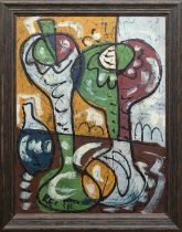 Kecir, Bohumil Samuel (1904-1987) "Abstraktes Blumenmotiv", Öl/ Karton, sign. u.l., 81,5x59,5 cm, R