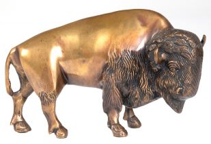 Figur "Wisent", Bronze z.T. braun patiniert, H. 12 cm, L. 19 cm