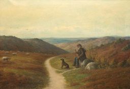 Russischer Maler "Wanderer bei der Rast", Öl/ Lw., undeutl. sign. u.r., 48x67 cm, Rahmen