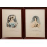 Lassalle, Emile (1813 Bodeaux-1871 Paris) Paar Lithographien "Elegante Damen", leicht stockfleckig,