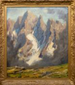Pippel, Otto Eduard (1878 Lodz-1960 Planegg) "Mont Pelvoux im Wolkentanz", Öl/ Lw., rückseitig auf 