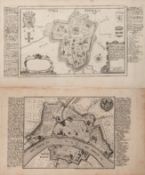 Bodenehr, Gabriel (d.Ä.) "Ypern" mit Maßstabkartusche und Wappen, Alterspuren, 19x32 cm, ungerahmt 