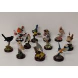 (11) ceramic bird figures. Collection only.