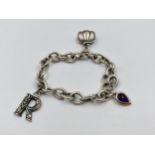 .925 silver charm bracelet. Weight 36g. Shipping Group (A).