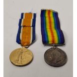 WWI Victory Medal and British War Medal awarded to 223531 GNR T.S.F BOND RA. Shipping Group (A).
