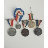 Selection of Coronation Medals plus a Victorian leather bound photo frame. Shipping Group (A).