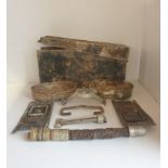 An interesting lot comprising: WWII German military metal box and artefacts. Shipping Group (A).
