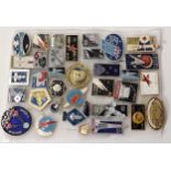 Group of (35) original Soviet Space Program pin badges, circa 1960's, 70's & 80's. Shipping Group (