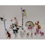 Selection of blown-glass figures. Collection only.