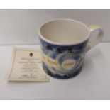 Halley's Comet 1986 commemorative mug by Wedgewood with COA. Shipping Group (A).