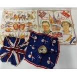 (4) vintage Coronation handkerchiefs. Shipping Group (A).